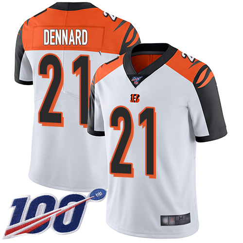 Cincinnati Bengals Limited White Men Darqueze Dennard Road Jersey NFL Footballl #21 100th Season Vapor Untouchable